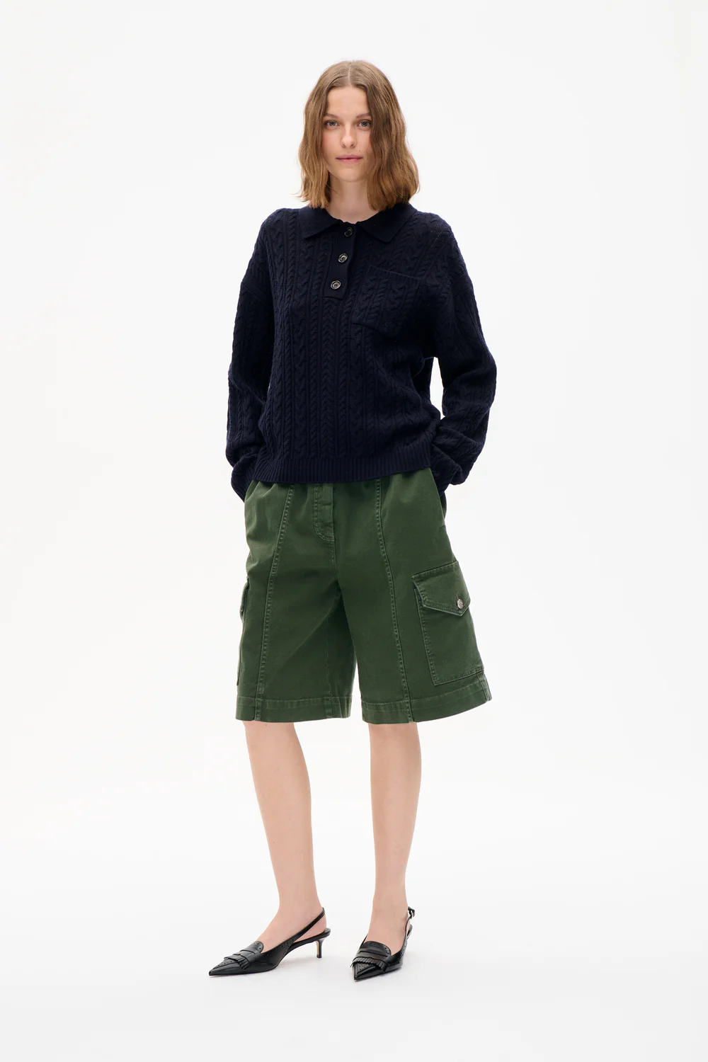 Cailey Polo Knit Navy-2