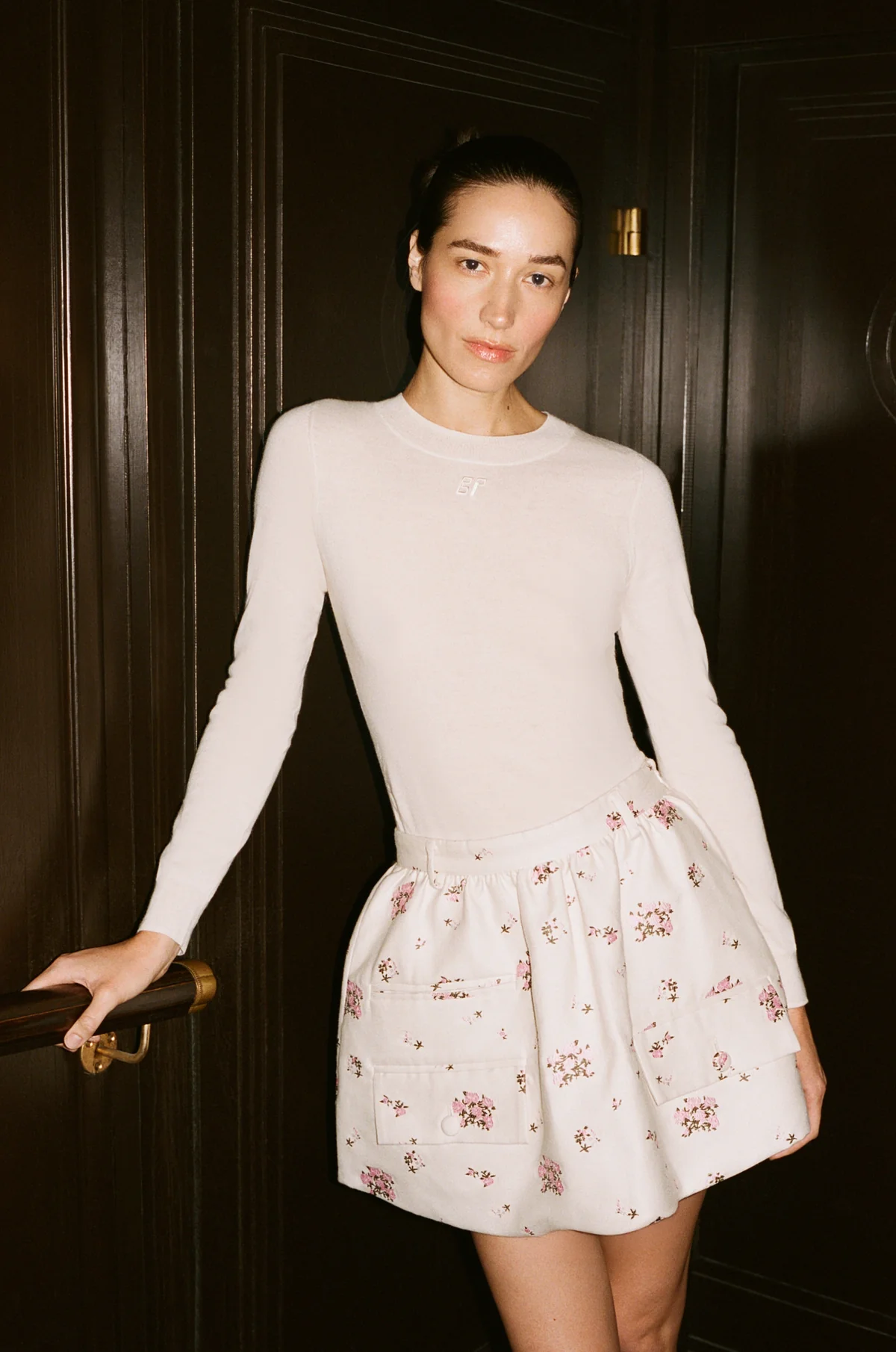 Samaya Skirt in Fuchsia Pink Flower-4