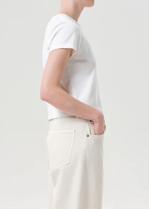 Adine Shrunken Tee in White Ash-3