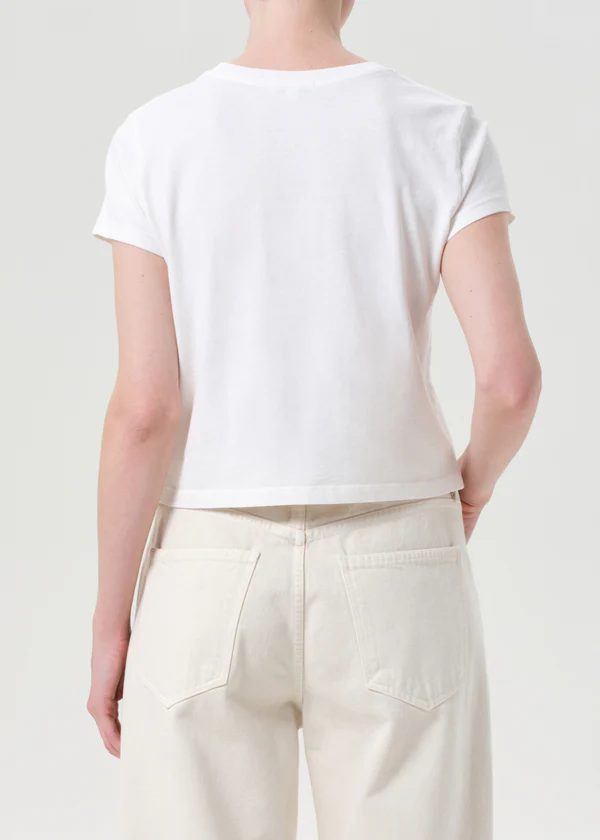 Adine Shrunken Tee in White Ash-4