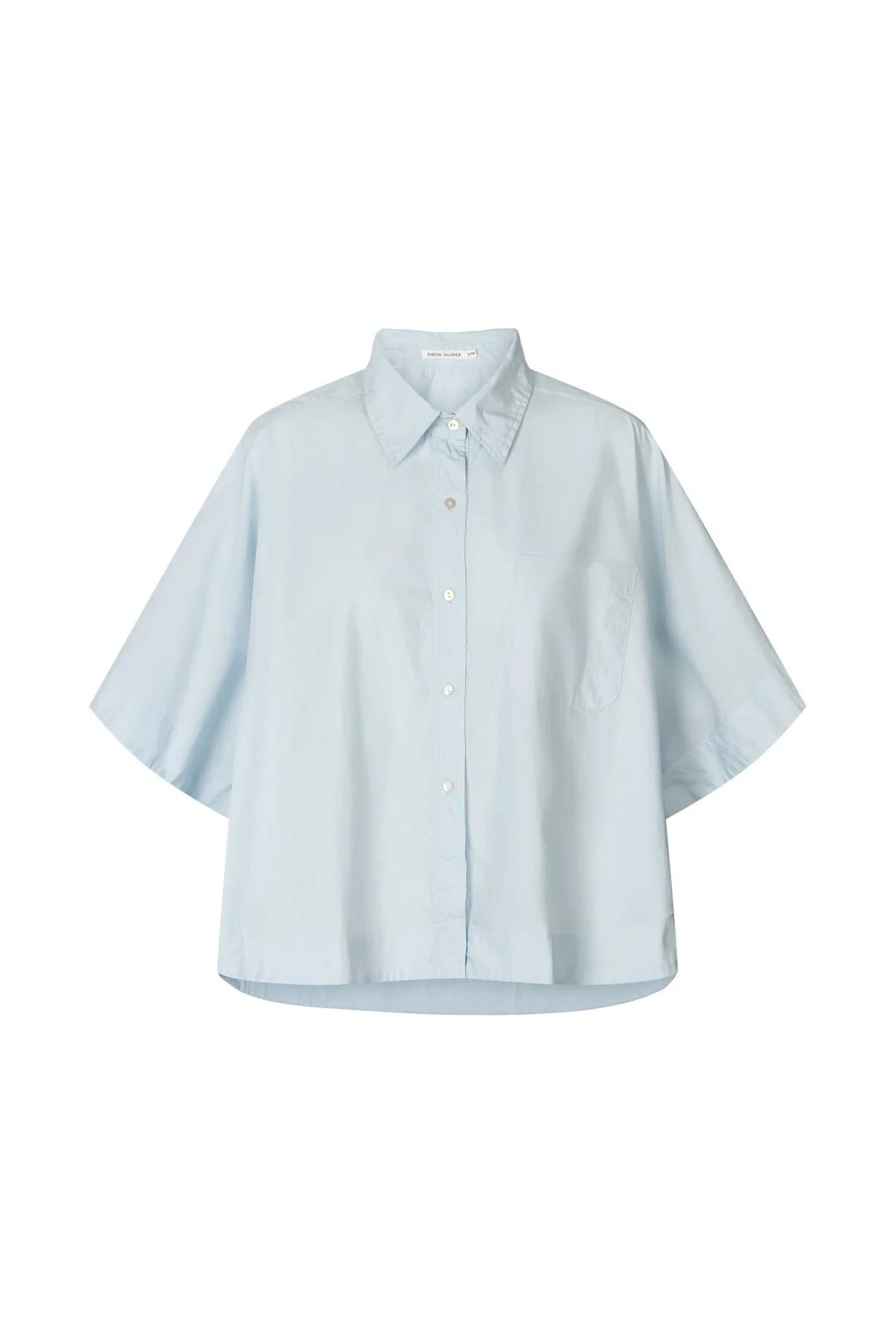 Berte Curved Hem Shirt Light Blue-1