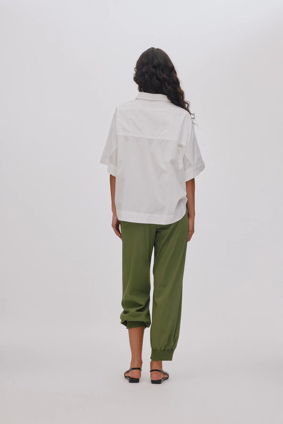 Berte Curved Hem Shirt White-5