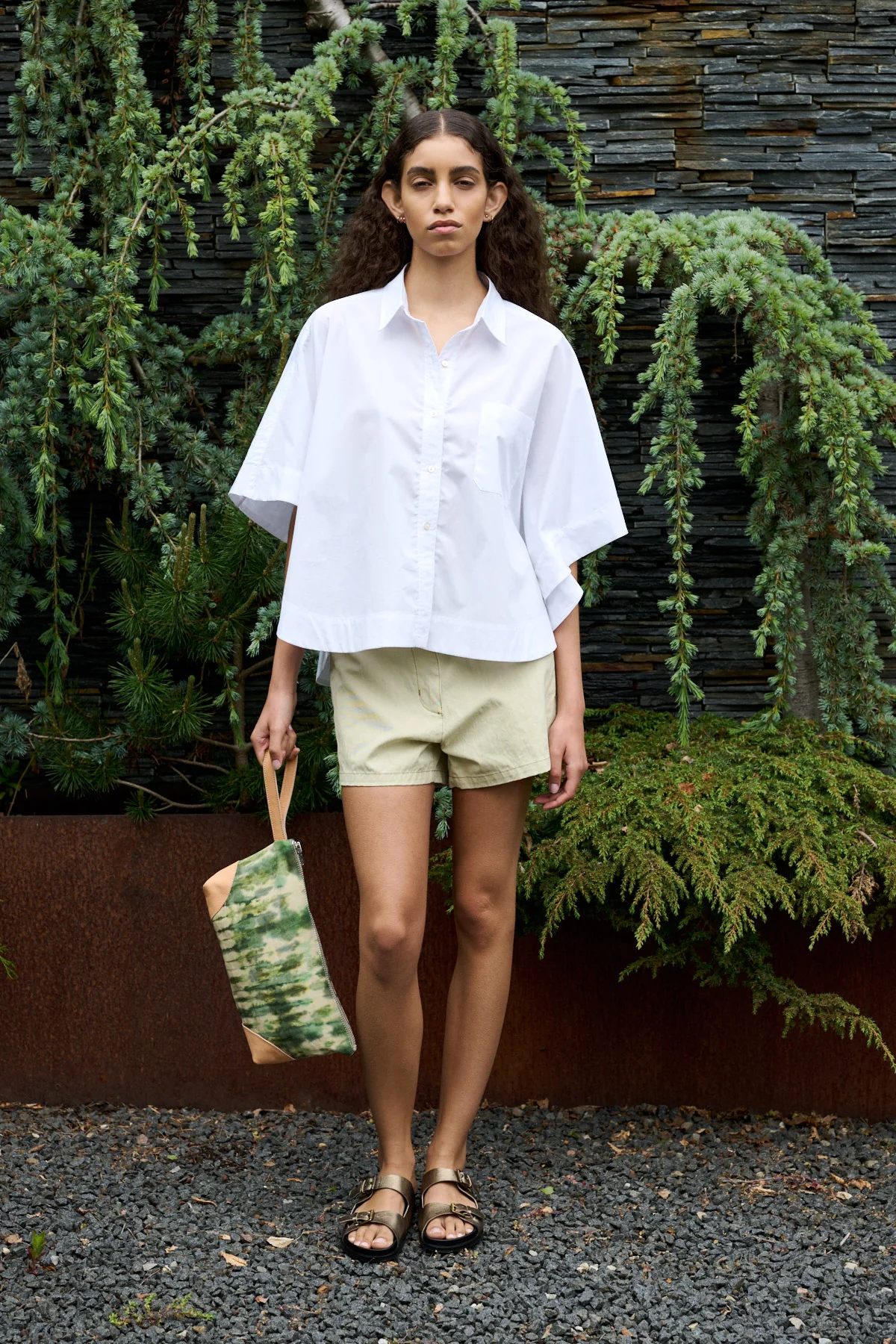 Berte Curved Hem Shirt Light Blue-3