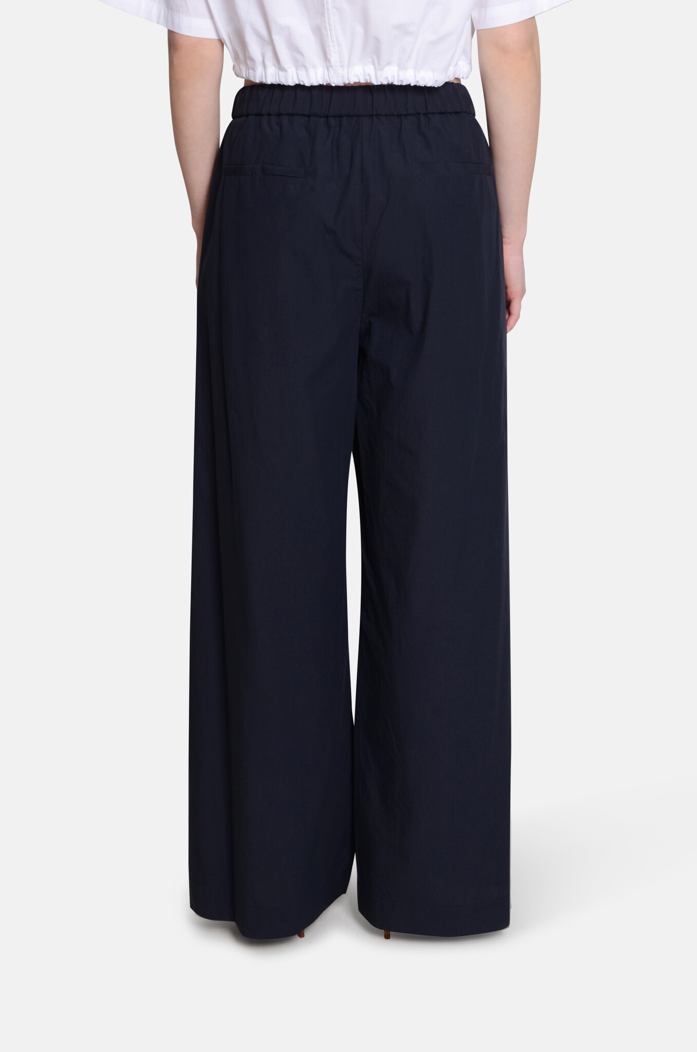 Wide Trousers with Pleats in Night-4