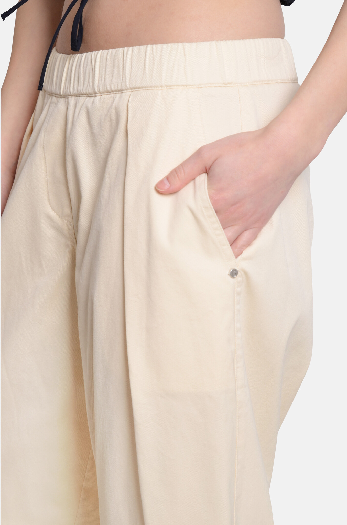Cotton Balloon Trousers Latte-5