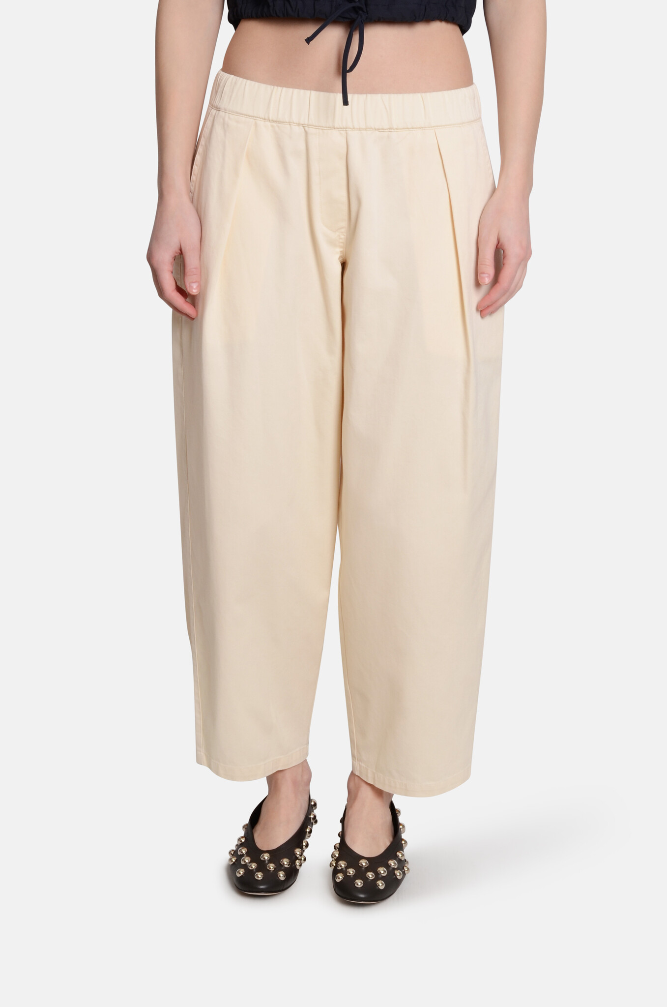 Cotton Balloon Trousers Latte-1