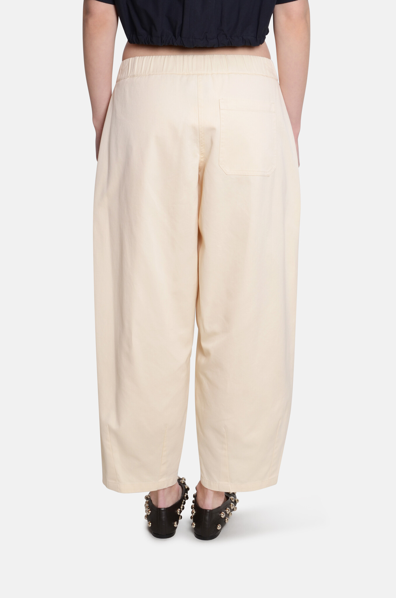 Cotton Balloon Trousers Latte-4