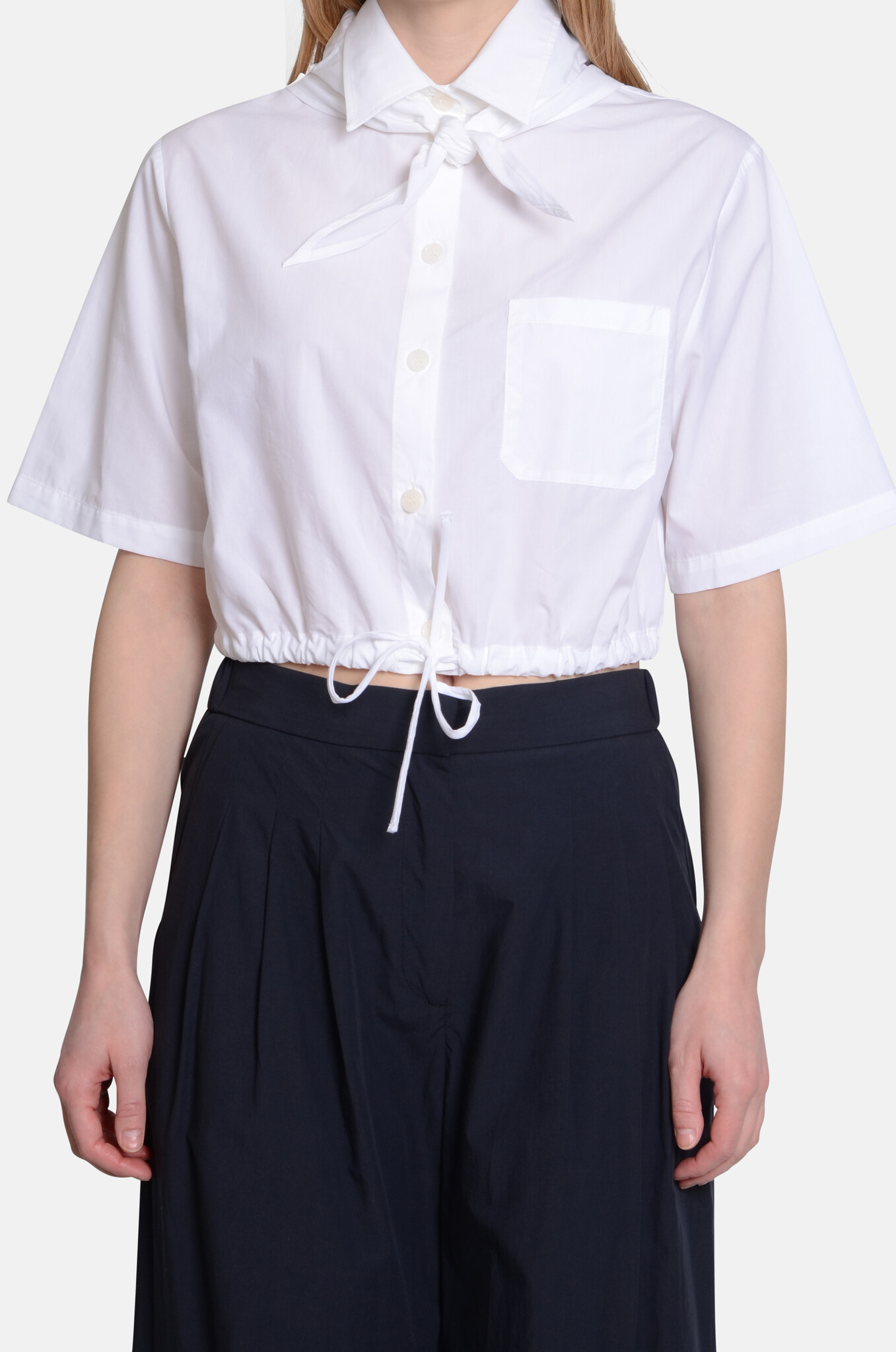 Short Shirt with Bandana Bianco-1