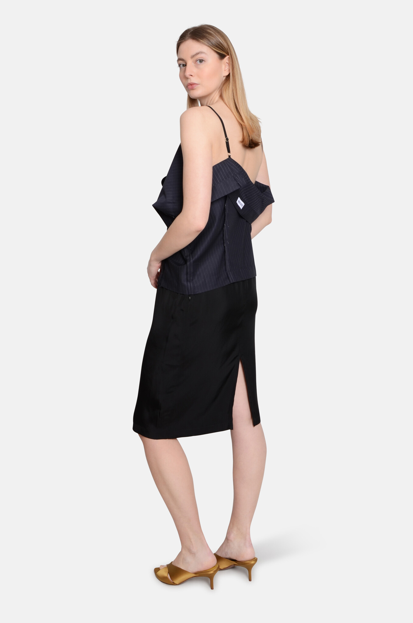 Royce Dress Navy White Stripe-2