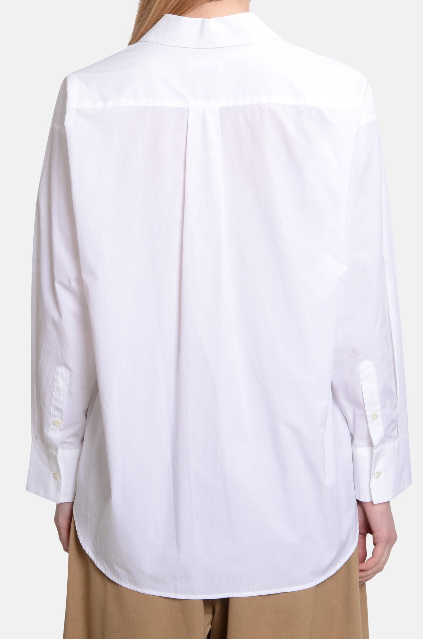Poplin Shirt with Wide Collar Bianco-4