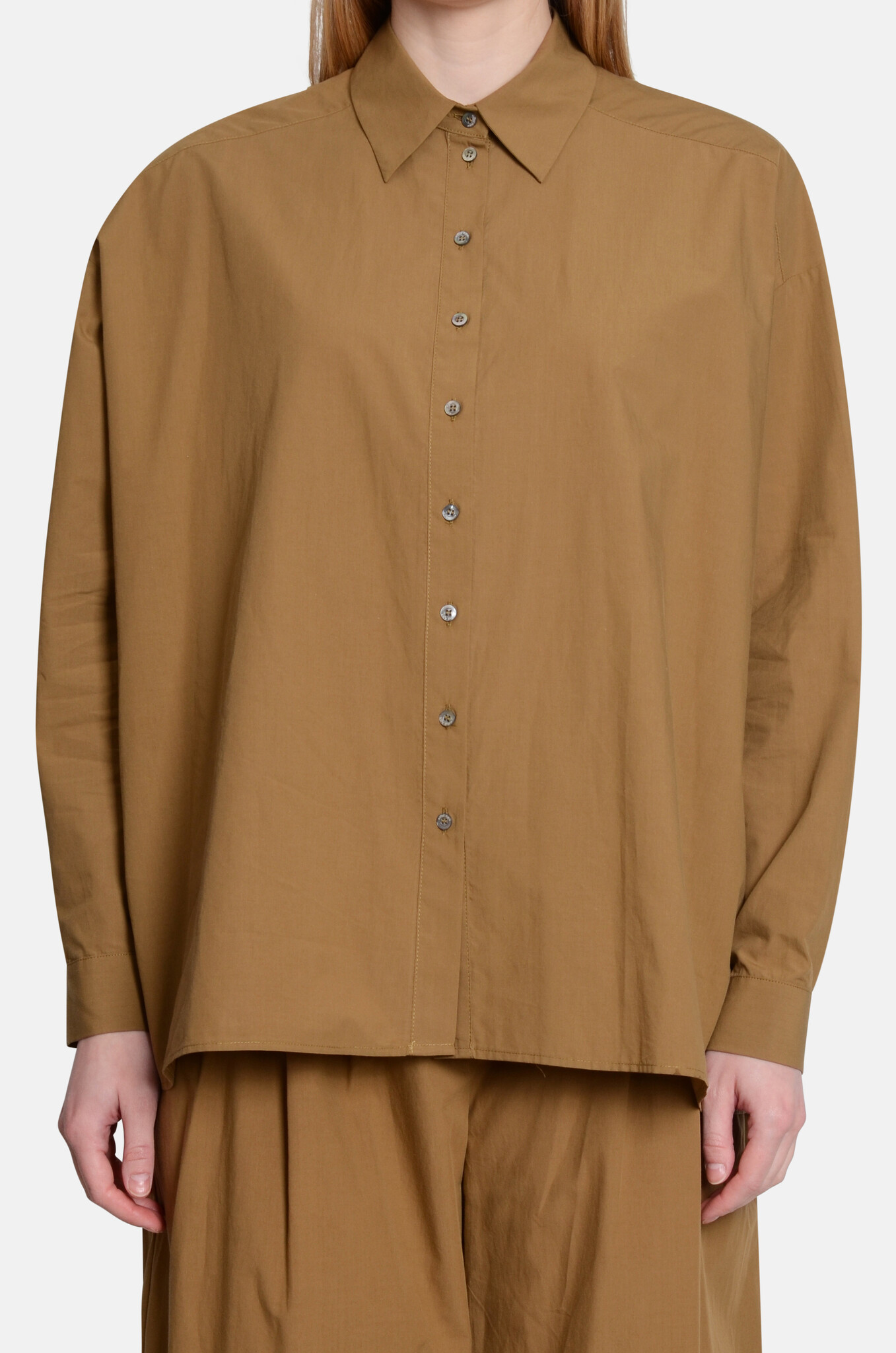 Oversized Poplin Shirt in Rhum-1