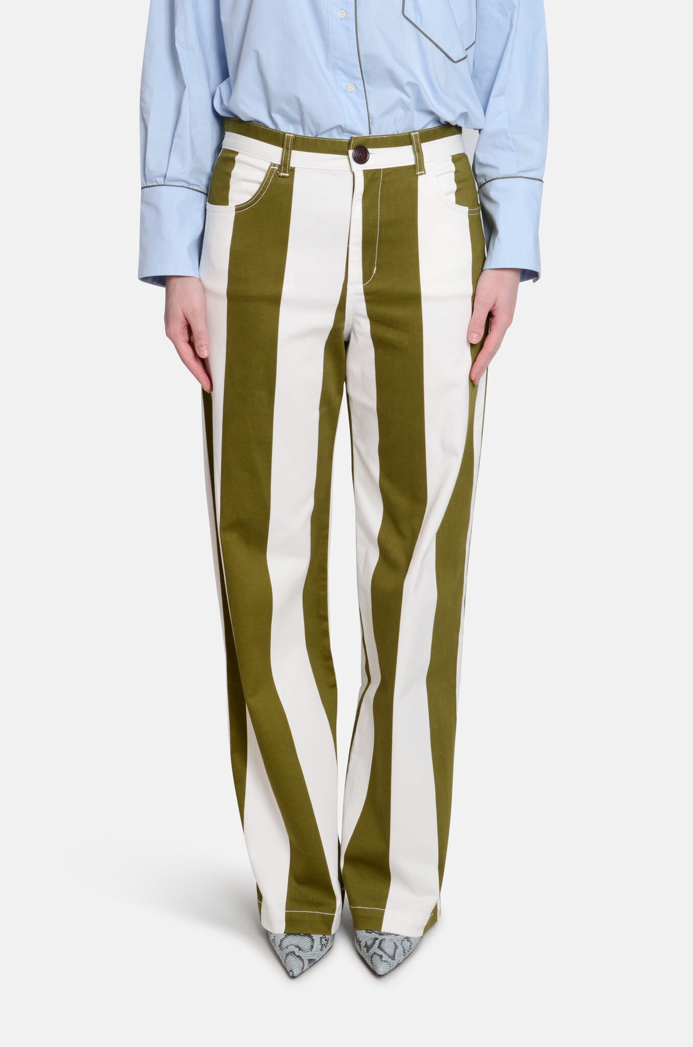 Camilla Pants Khaki Stripes-1