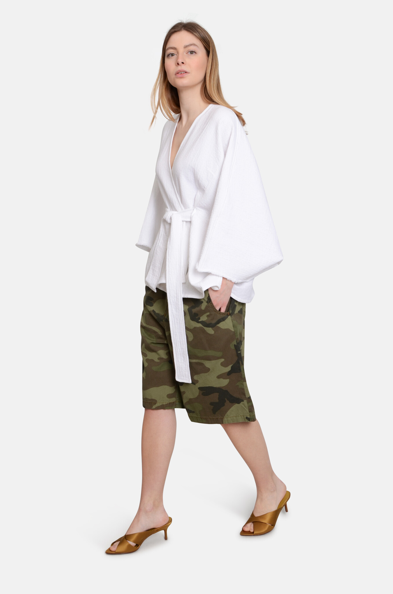 Ruana Cover Up Woven Cotton White-2