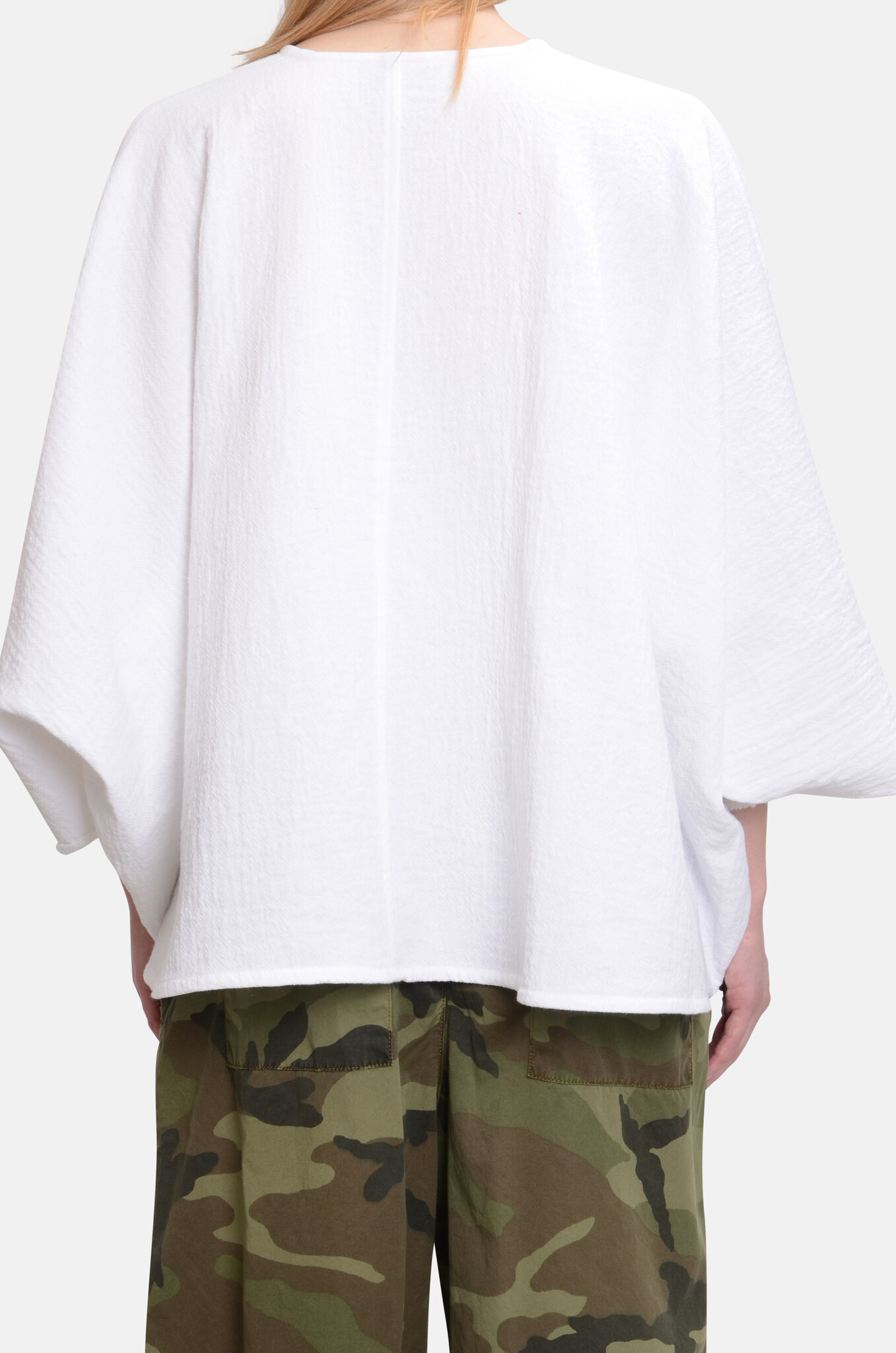 Ruana Cover Up Woven Cotton White-4