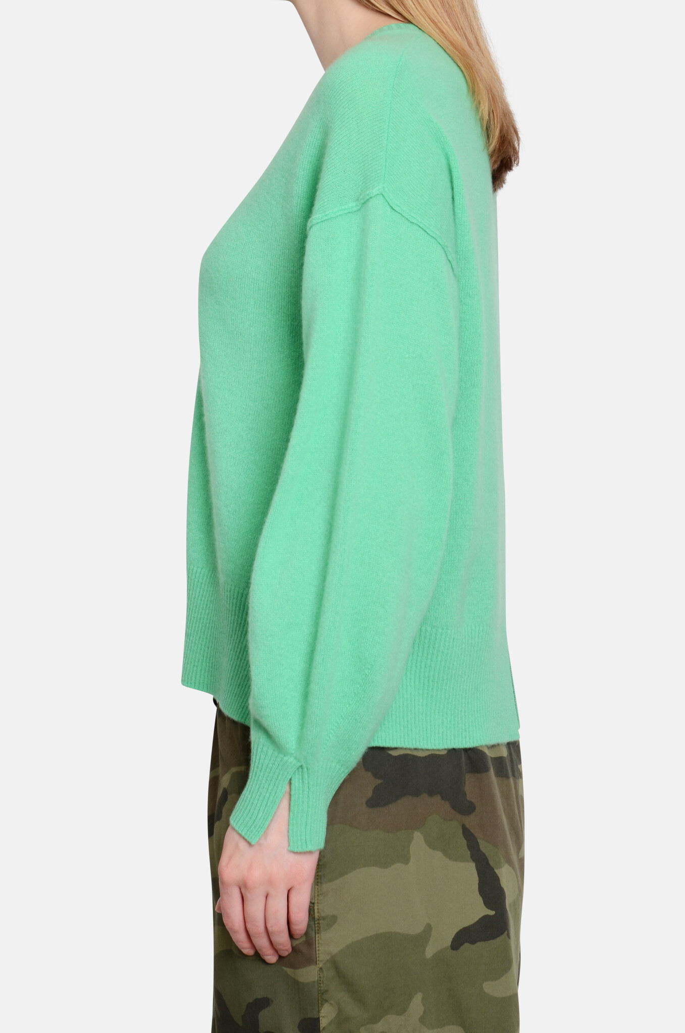 Caterina Cashmere Knit in Cactus Neon-3
