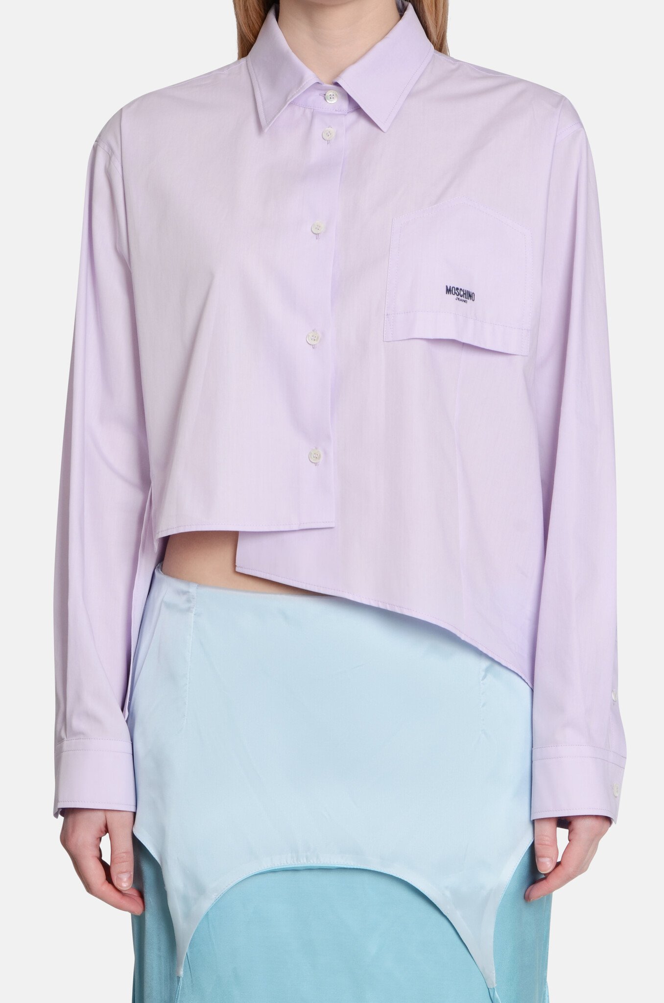 Assymetric shirt in Multi Violet-1