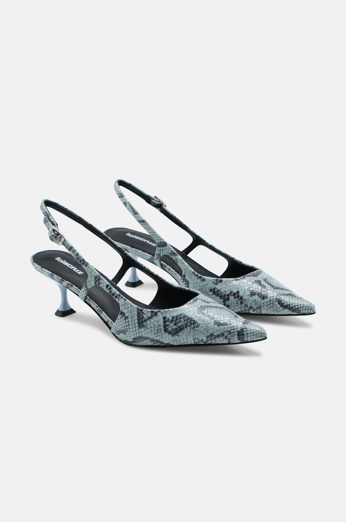 Rhina Slingbacks in Ice Blue Python-2