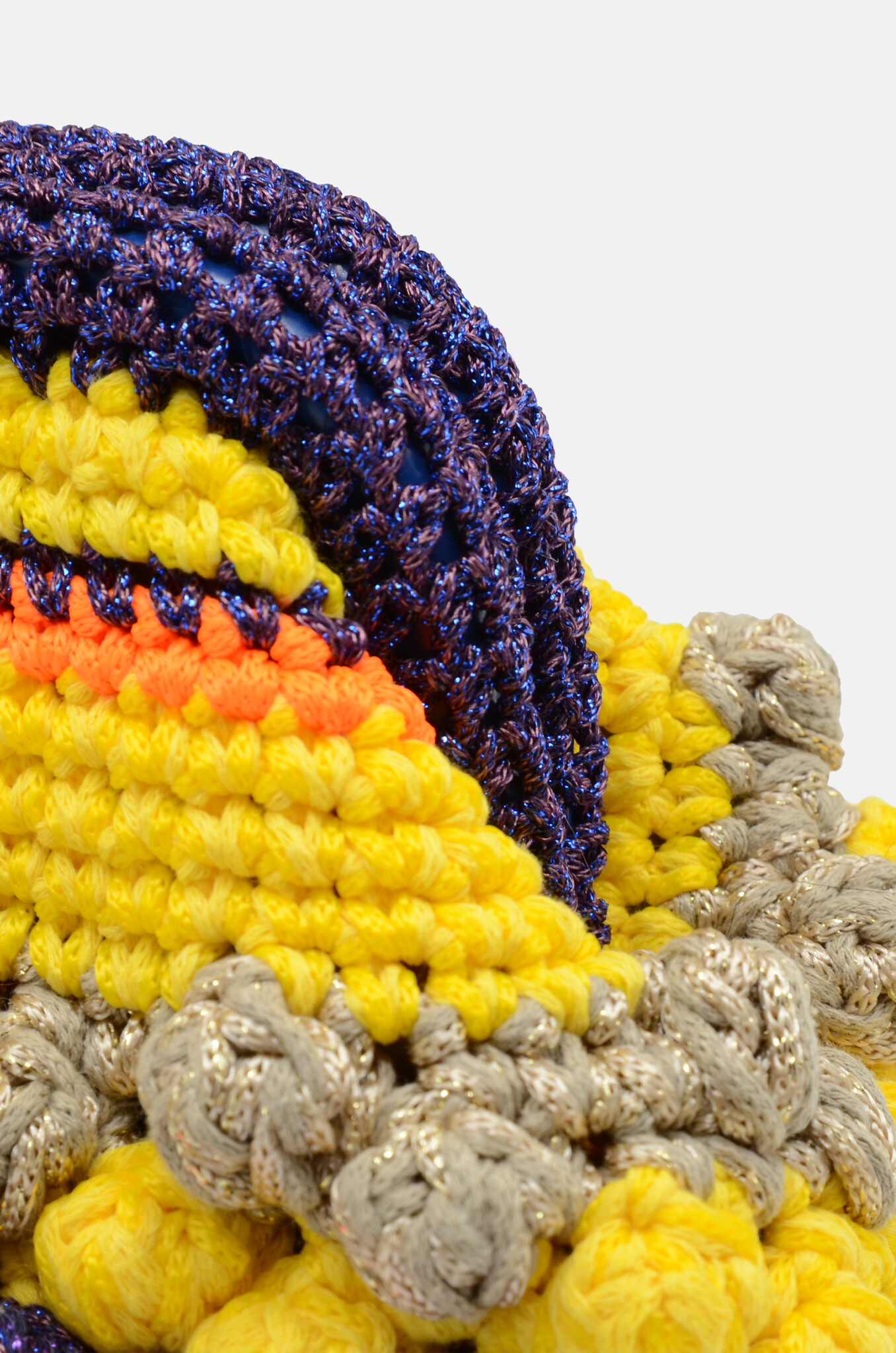 Popcorn Clutch Yellow Violet Orange-4