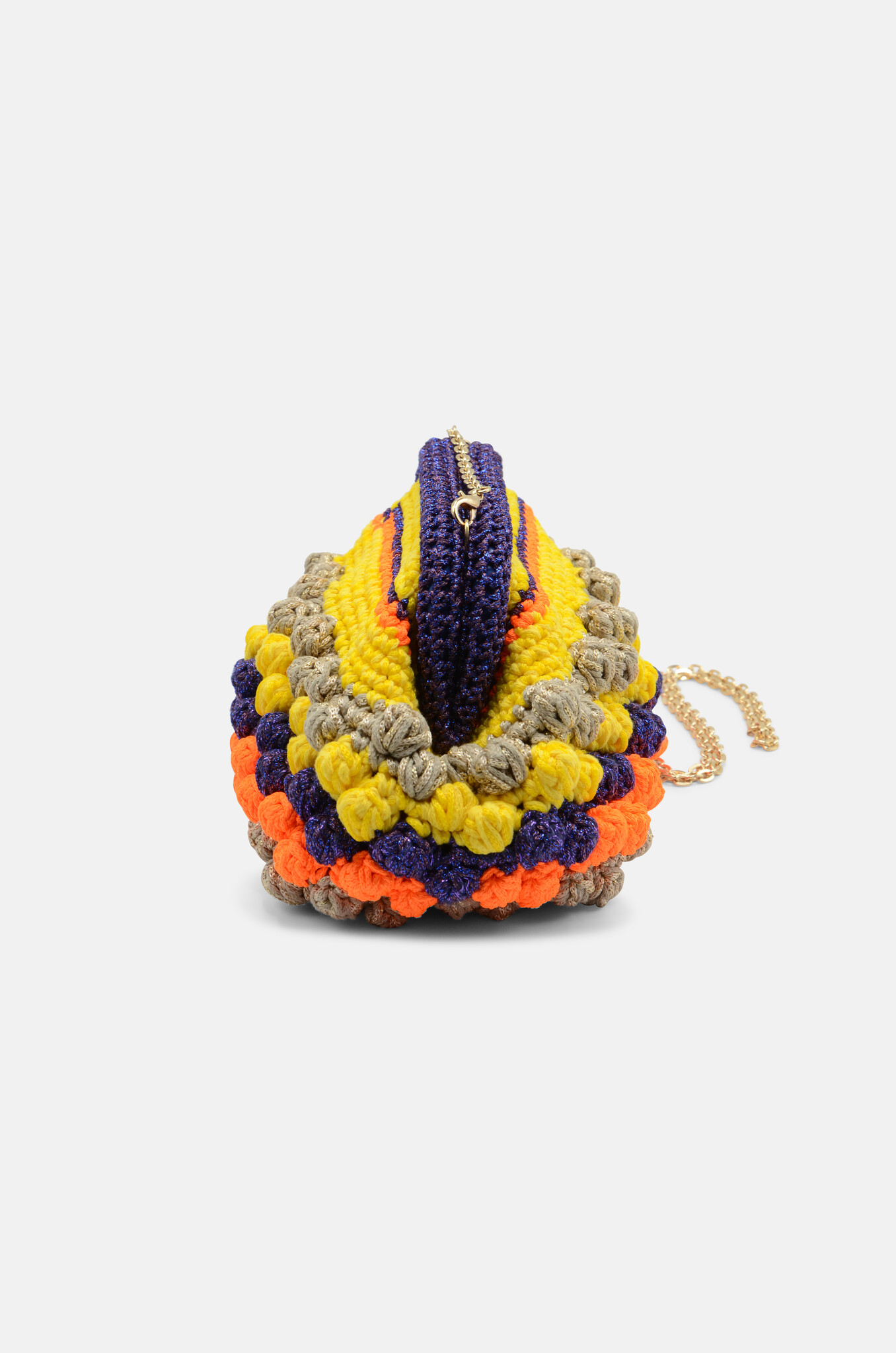 Popcorn Clutch Yellow Violet Orange-2
