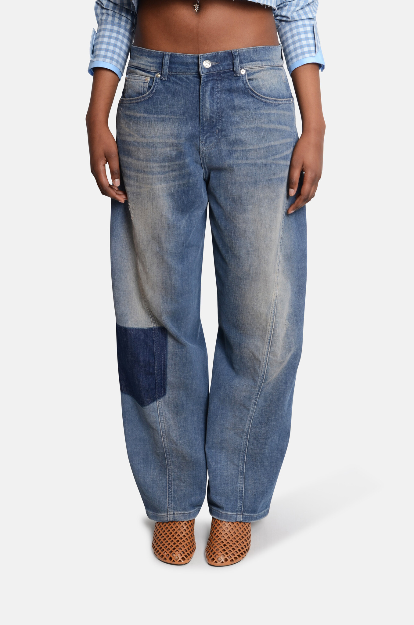 Relaxed Jeans with Printed Pocket Details-1