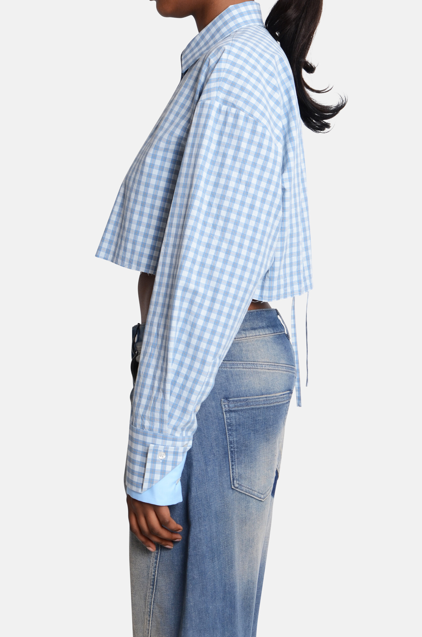 Cropped Tie-Fastening Shirt-3