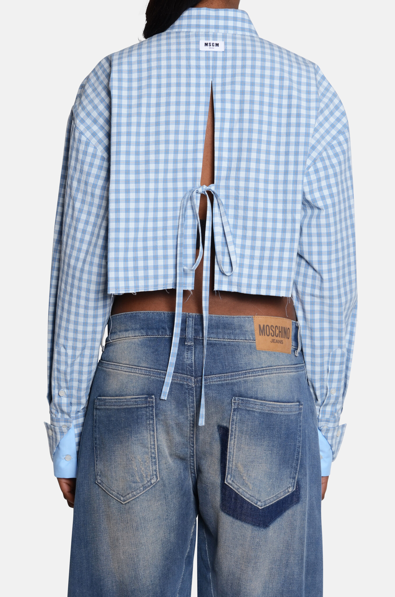 Cropped Tie-Fastening Shirt-4