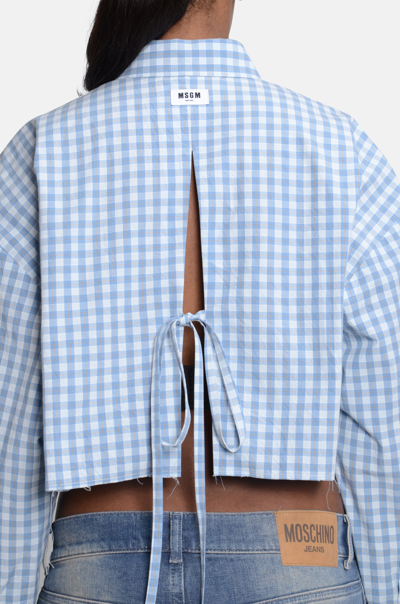 Cropped Tie-Fastening Shirt-6