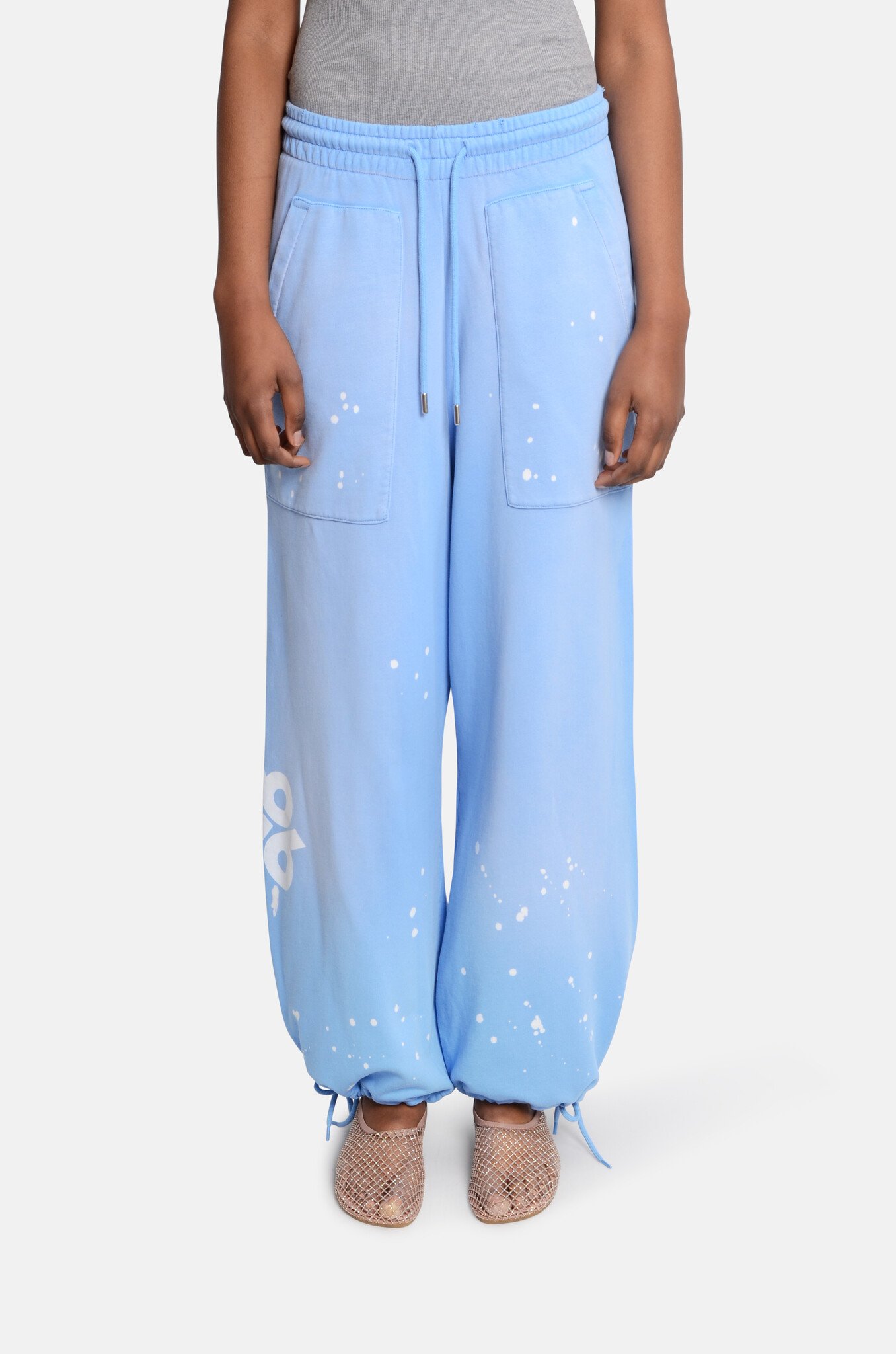 Hugo Baggy Pants Washed Distressed Blue-1