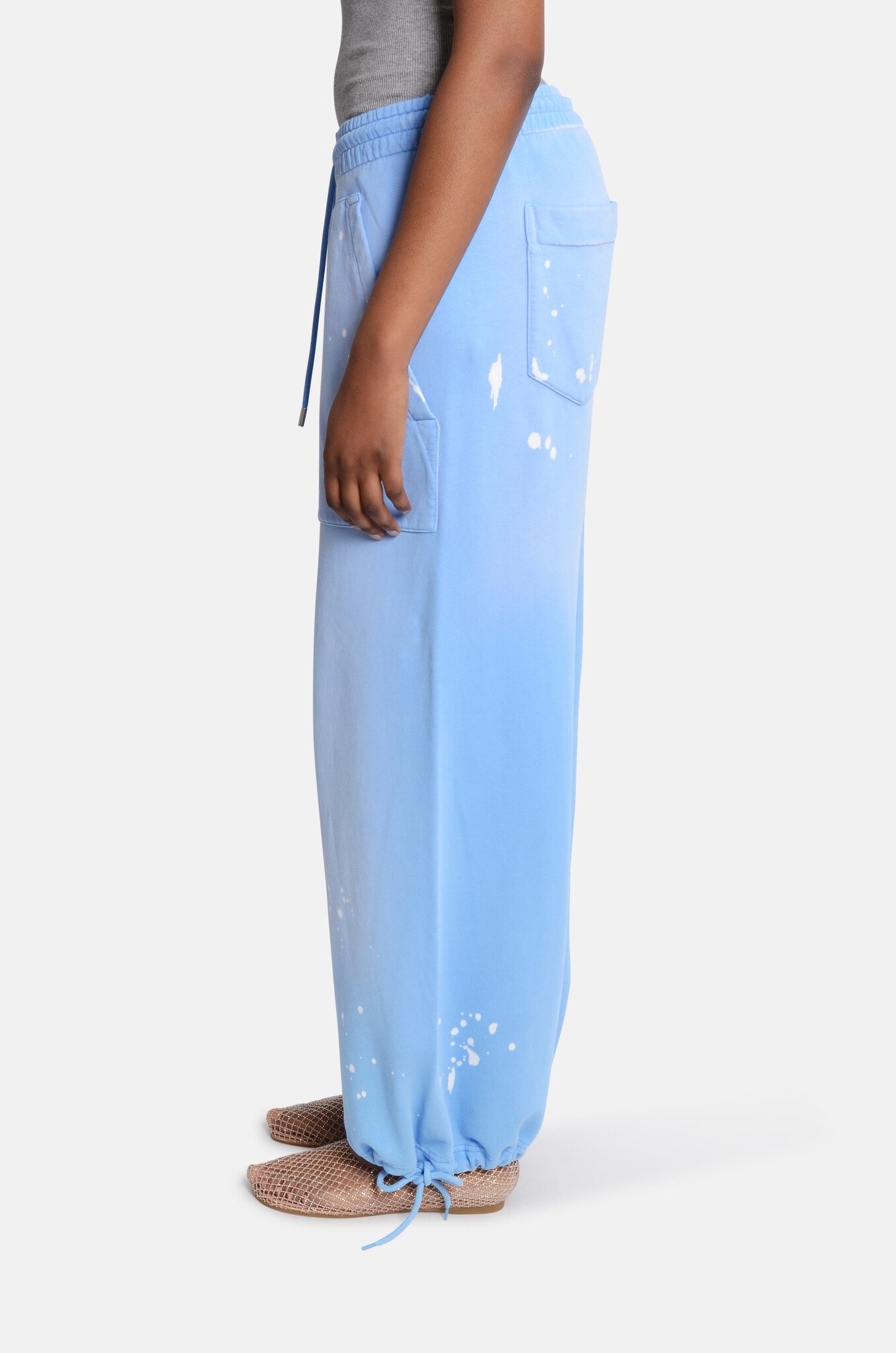 Hugo Baggy Pants Washed Distressed Blue-3