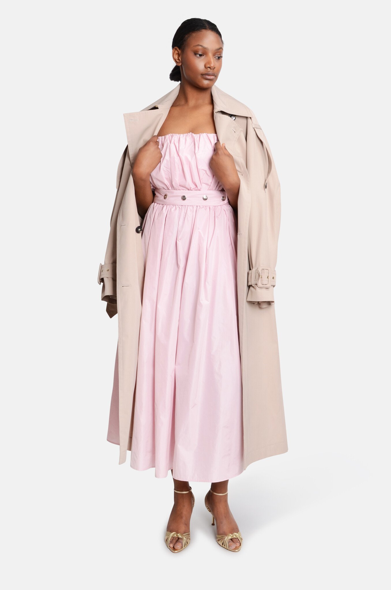 Bandeau Taffeta Dress-5