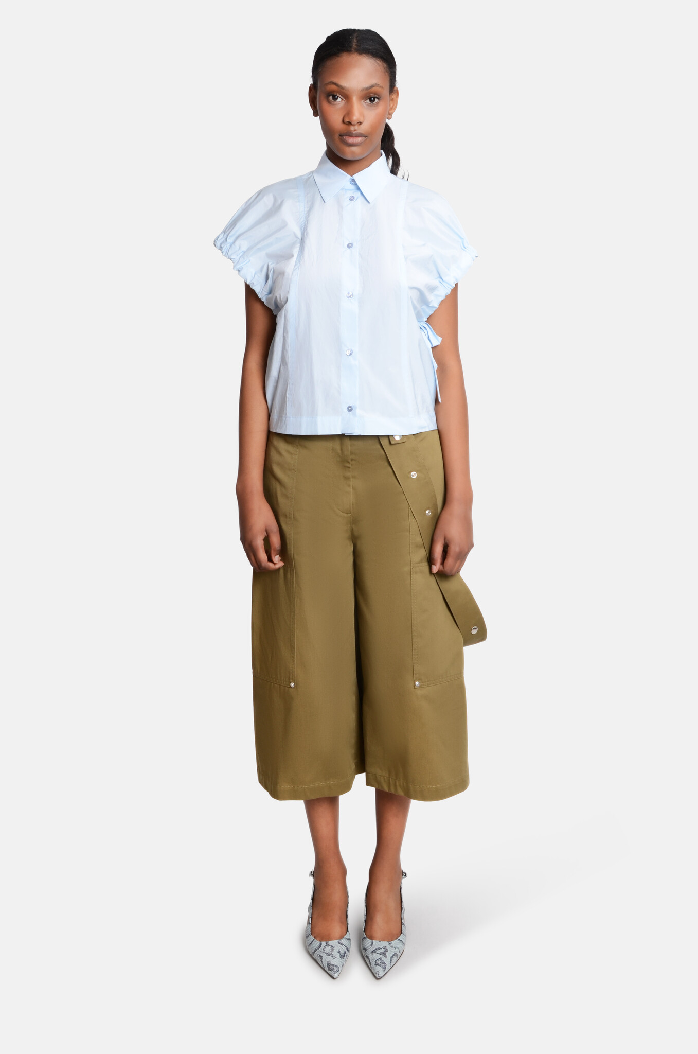 Strap Detail Shorts in Green-6