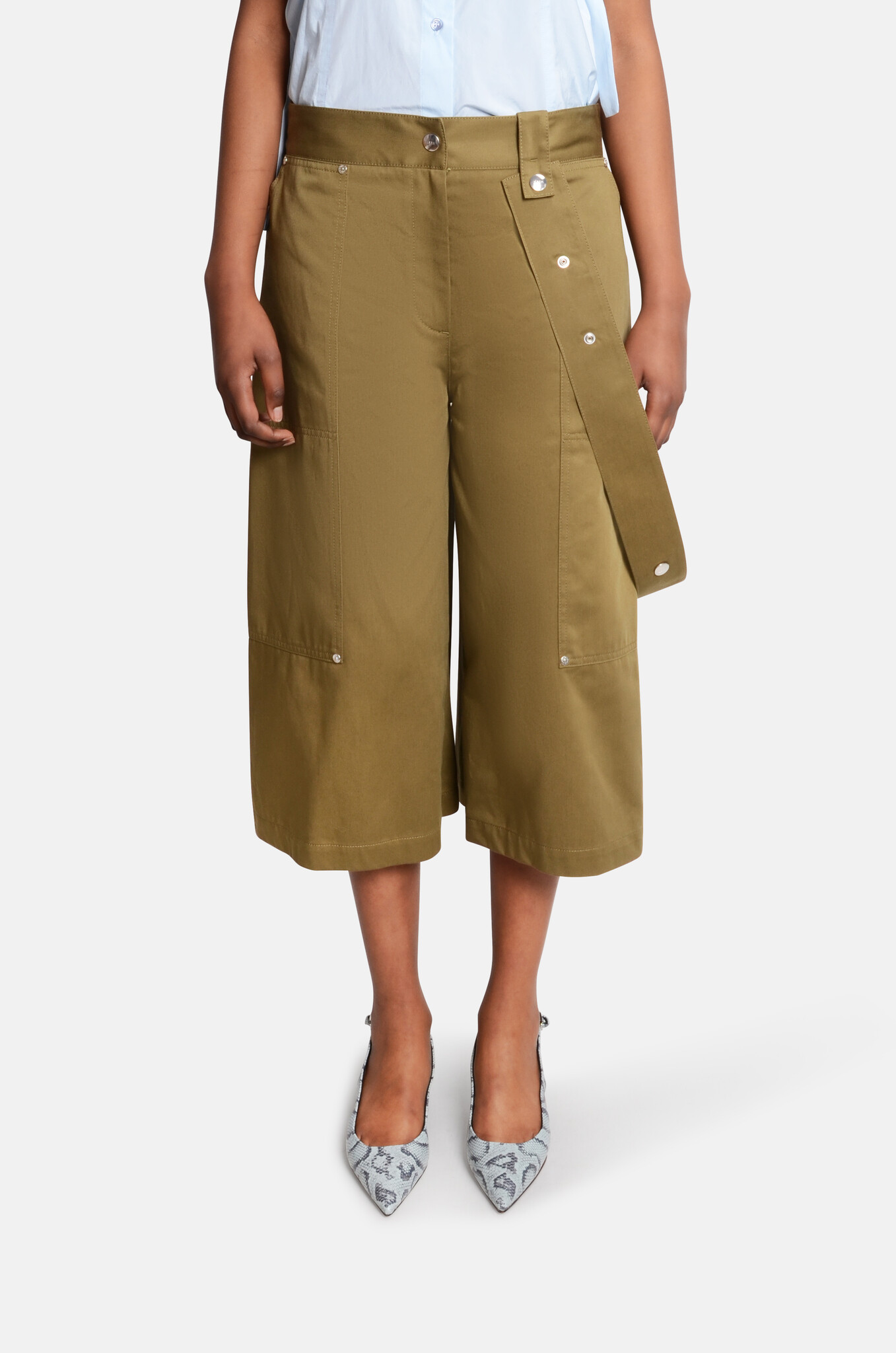 Strap Detail Shorts in Green-1