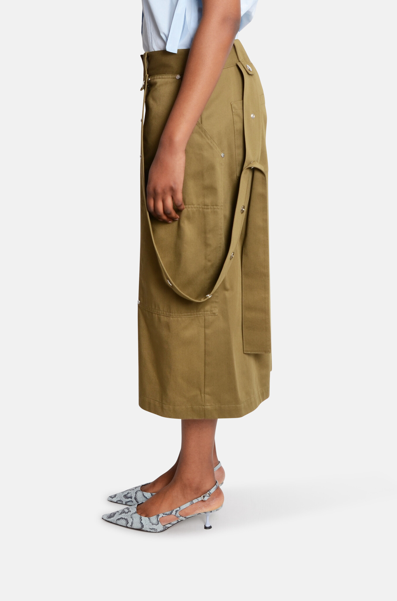 Strap Detail Shorts in Green-3