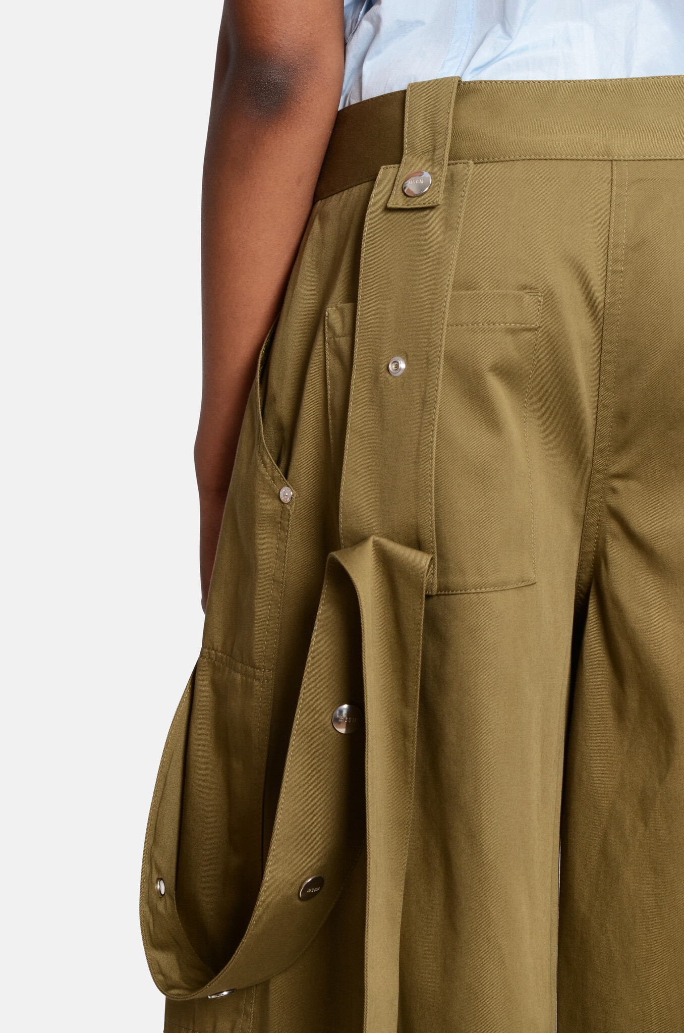Strap Detail Shorts in Green-5