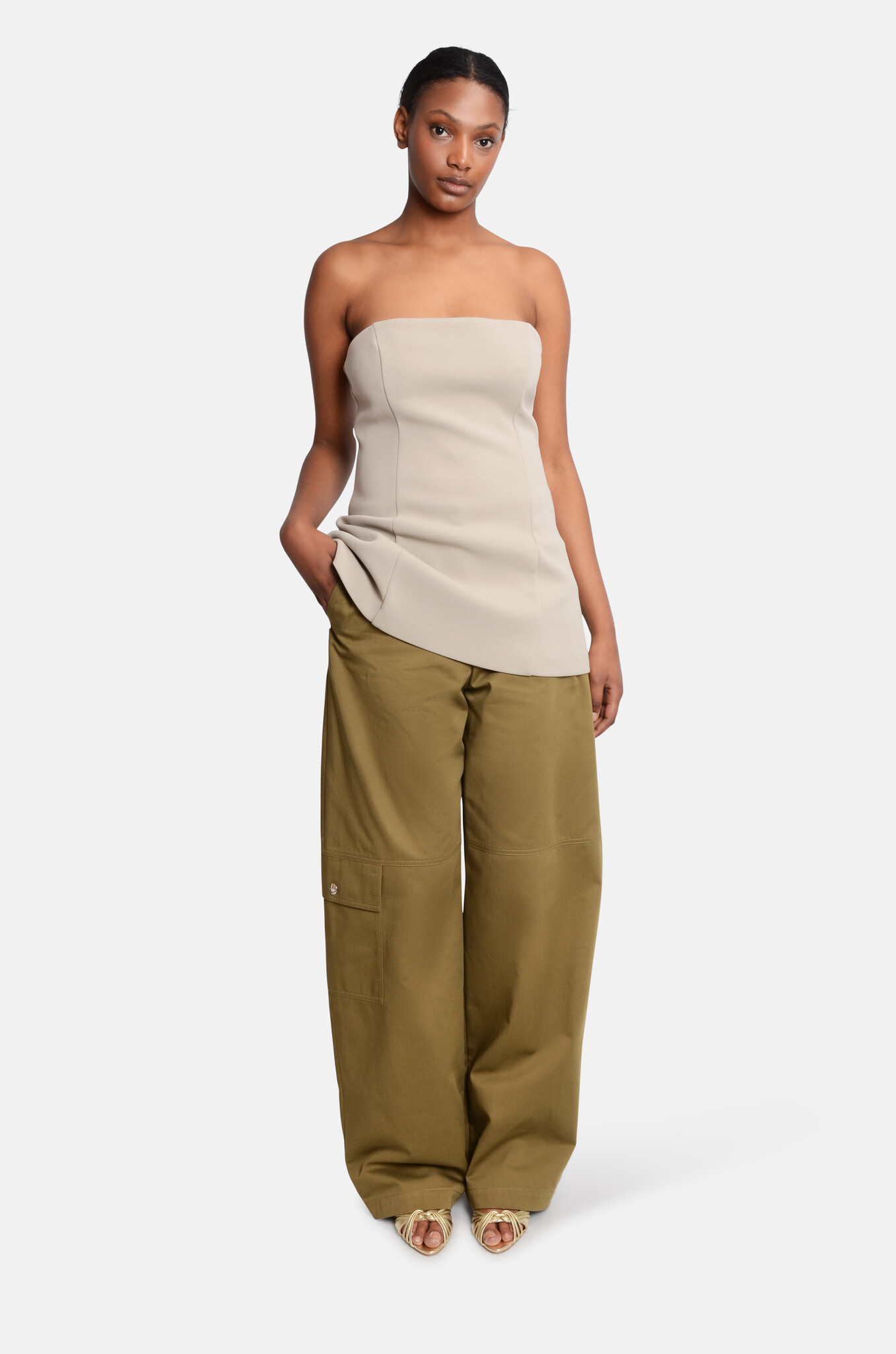 Emma Strapless Top in Clay-2