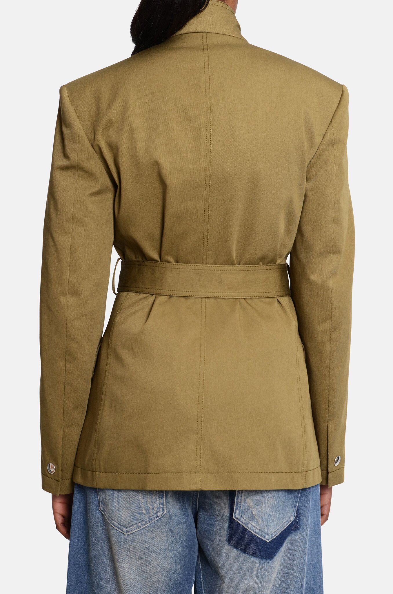 Military-Style Jacket in Olive Green-4