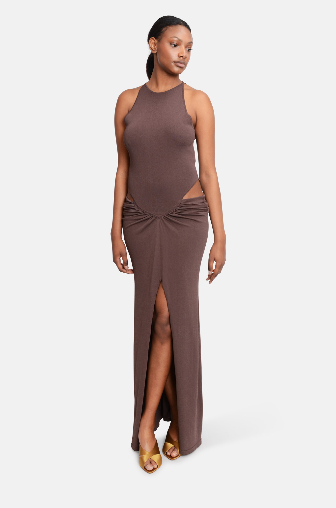 Kim Dress in Brown-5