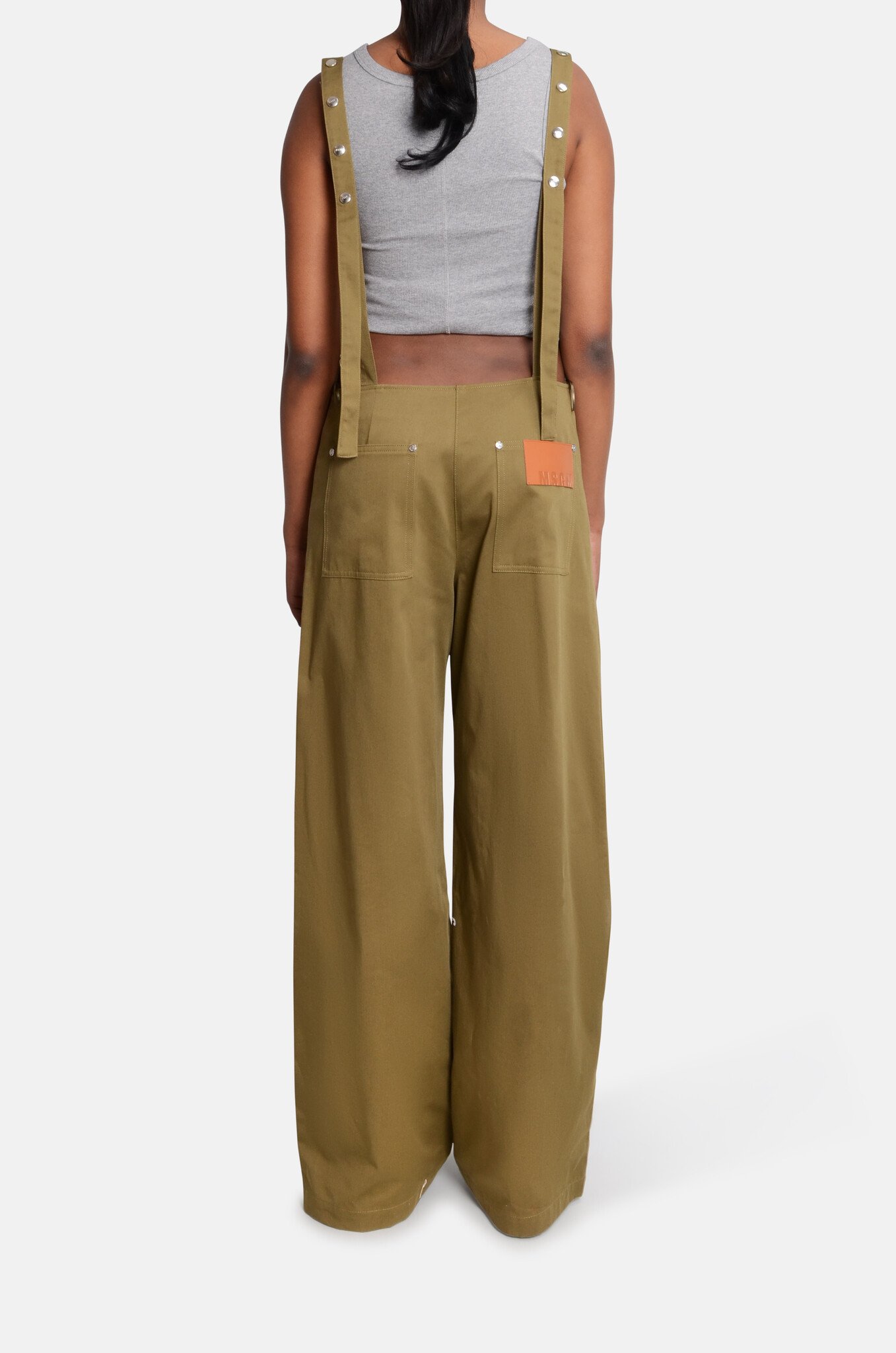 Pocket-Detail Jumpsuit in Olive Green-4