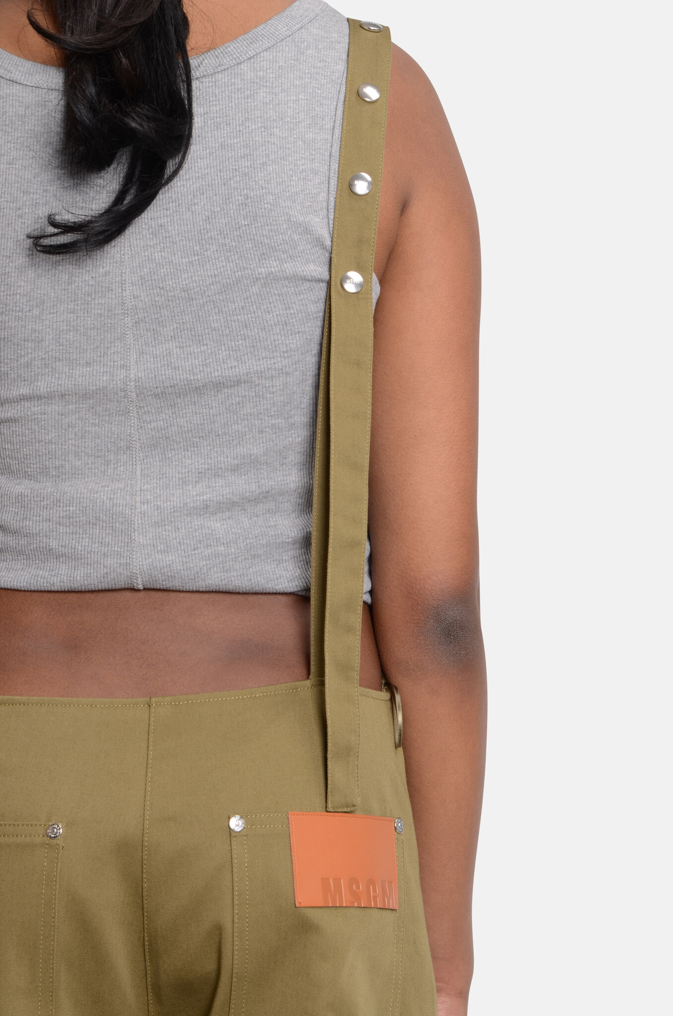 Pocket-Detail Jumpsuit in Olive Green-5