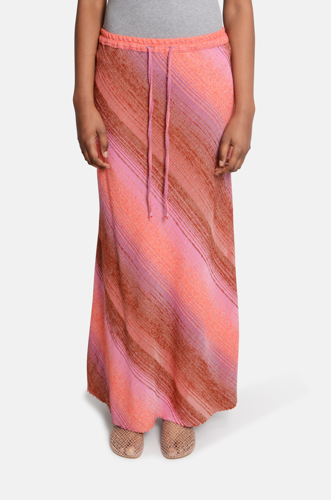 Praia Skirt Striped Structure Sundown-1