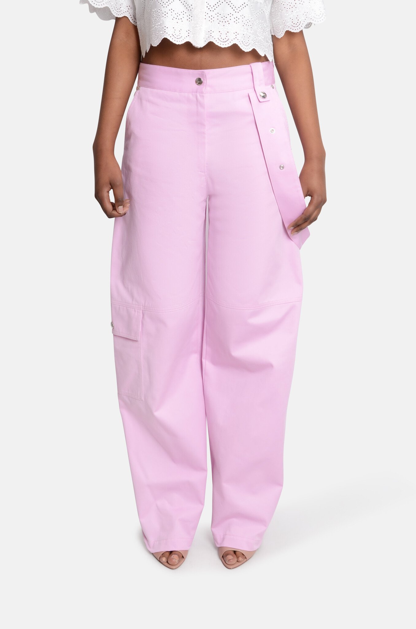 Pocket-Detail Trousers in Pink-1