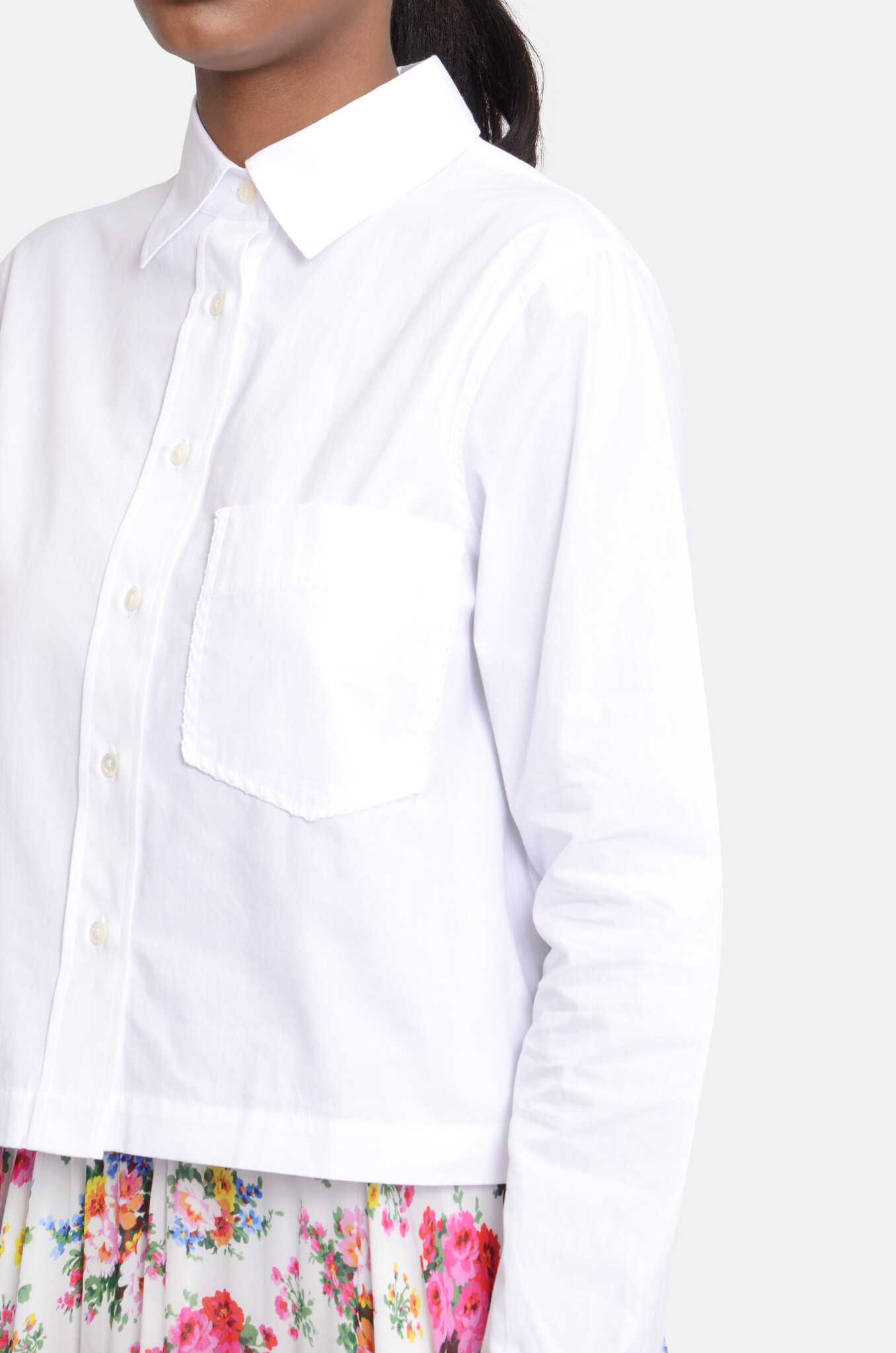 Lace detail Shirt White-6