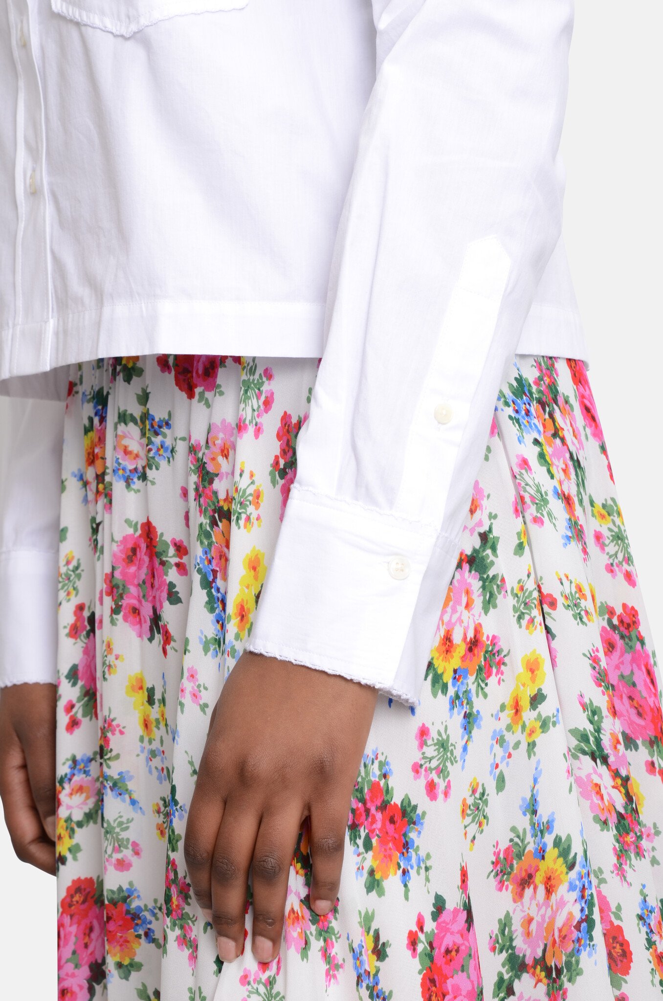 Lace detail Shirt White-5