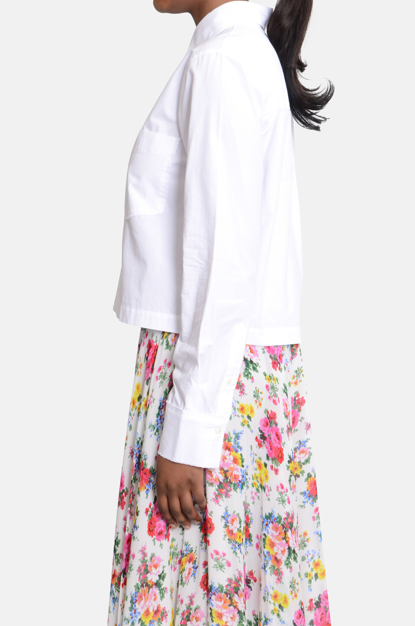 Lace detail Shirt White-3