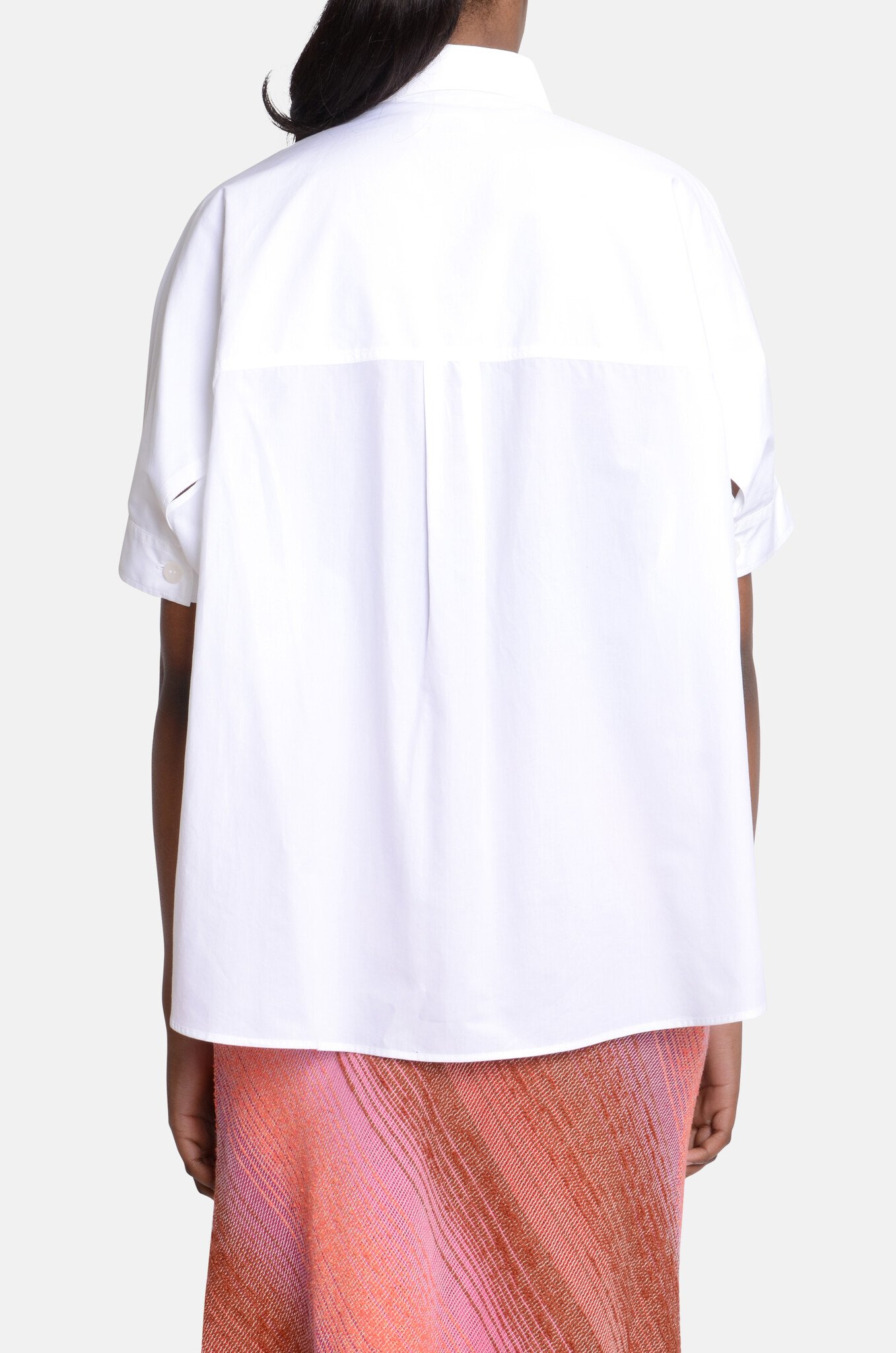 Oversized Short Shirt Bianco-4