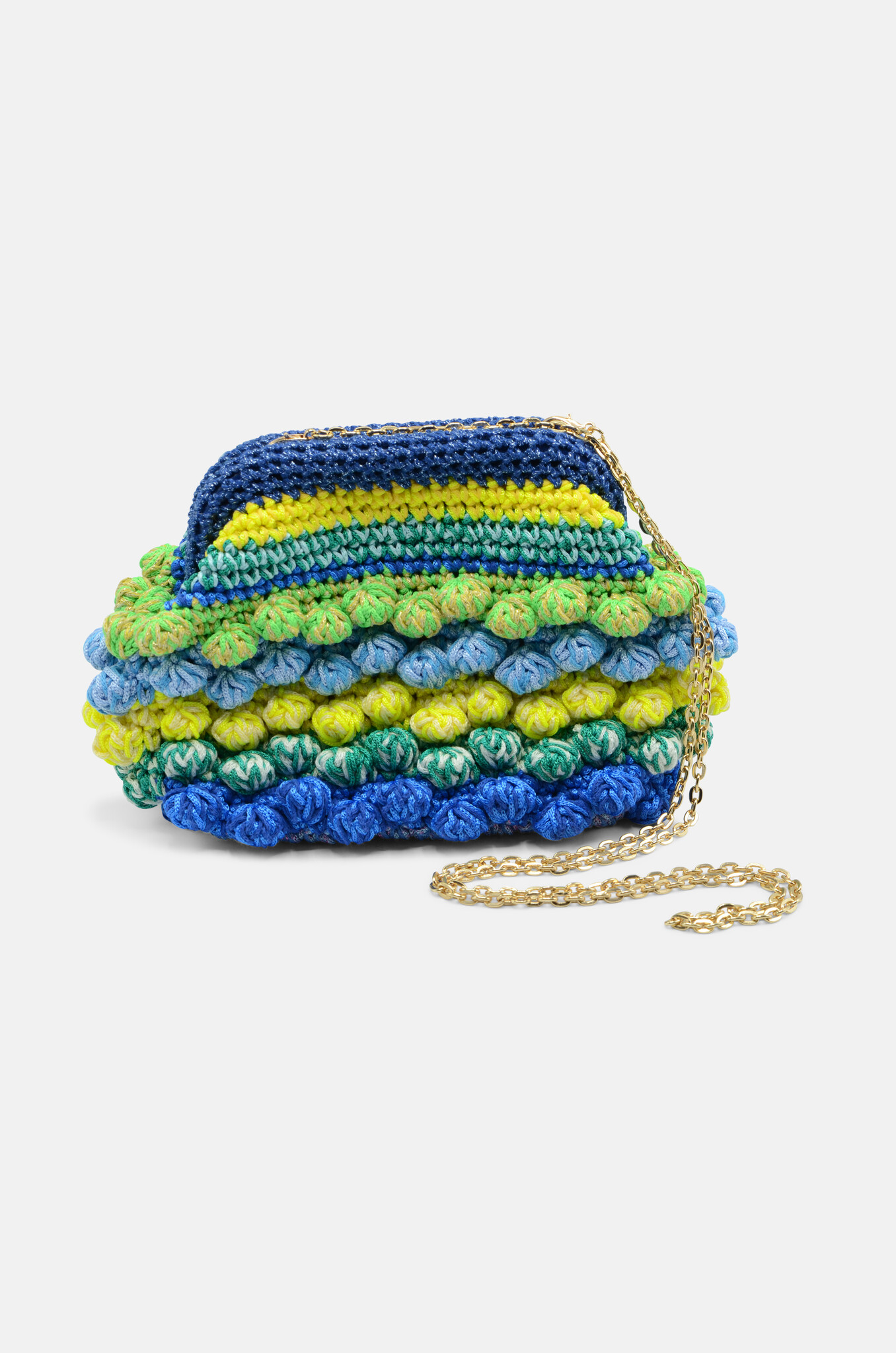 Popcorn Clutch Yellow Blue Green-1