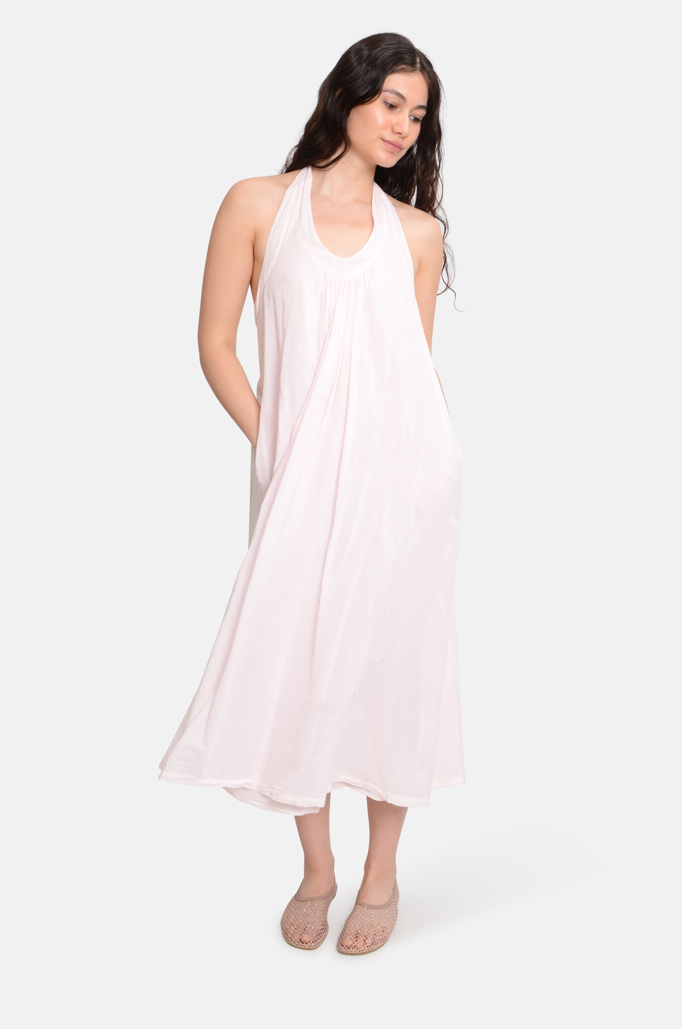 La Plage Open Back Dress Pale Pink-2