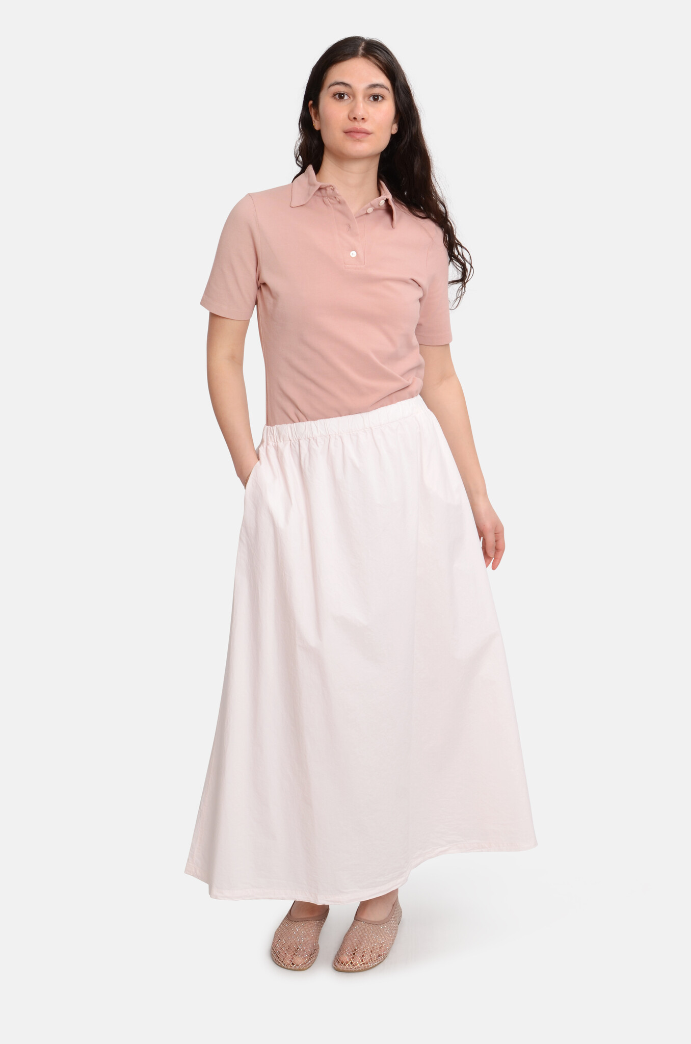 Flair Long Skirt Pale Pink-2