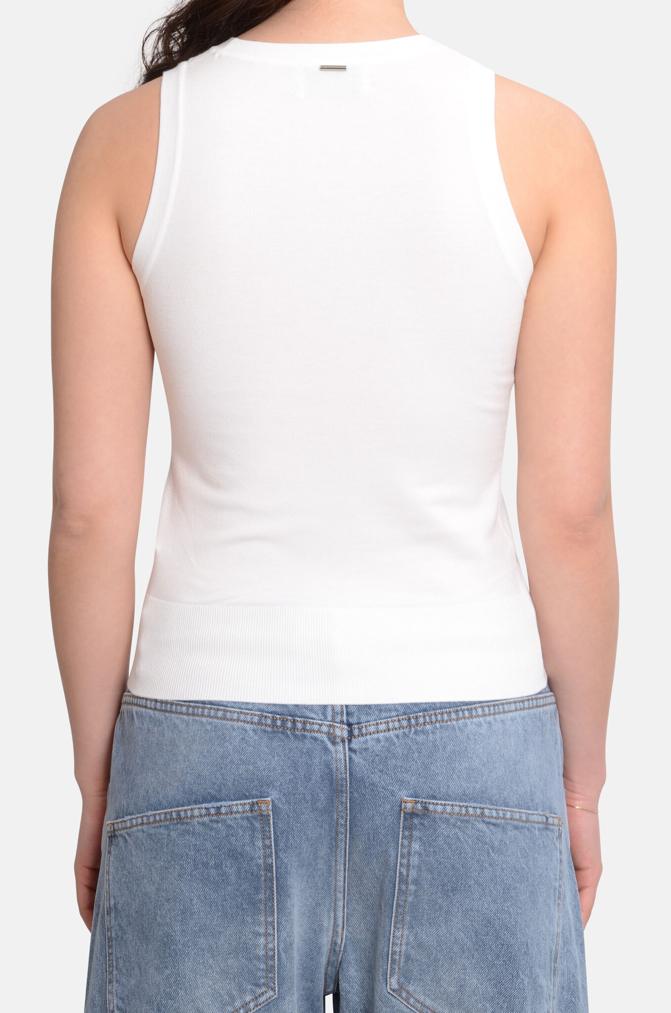 Essential Sleeveless Knit Top Off White-4