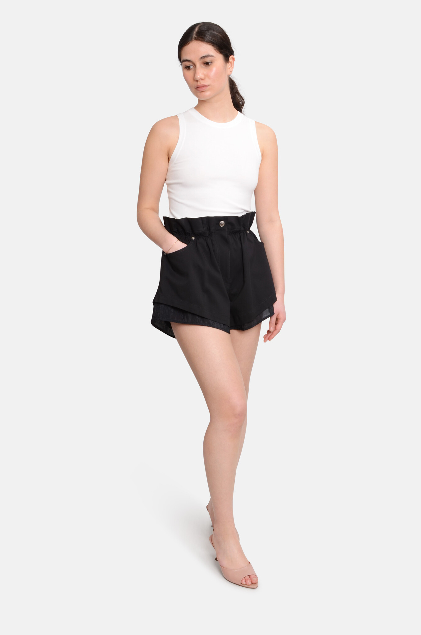 Essential Sleeveless Knit Top Off White-2